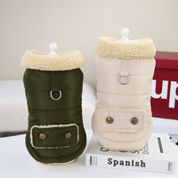 Teddy Cat Nordic Fur Collar Cotton Vest