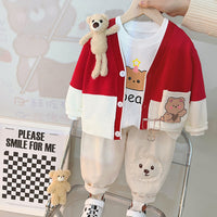 Children's Cardigan Three-piece Spring And Autumn New