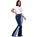 Patchwork Denim Flared Pants
