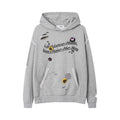 Badge Decoration Ripped Hoodie Sweater Men