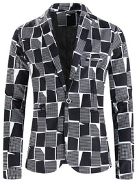 One Button Printing Leisure Suit Plus Size Men's Top