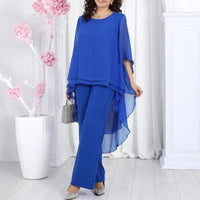 Loose-fitting Casual Solid-color Womens Chiffon Top