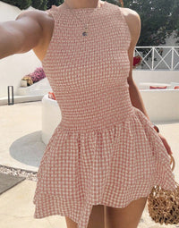 Women's Plaid Irregular Skirt Mid-waist