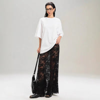 Slim-fit Sheath Street Fashion High Waist Lace Skirt