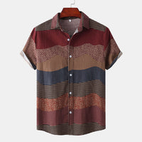 Ethnic Style Floral Fashion Multi-color Slim Shirt