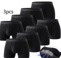 Men's Pure Color Bamboo Fiber Boxing Underwear Breathable
