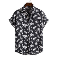 Summer New Men's Short-sleeved Shirt Plus Size Printed