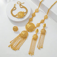 1 Set Of Fashionable And Gorgeous Butterfly Middle East Set, Wedding Decoration Necklace, Earrings, Bracelets, Ring Set For Women