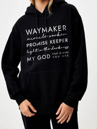 European And American-style Hooded Sweatshirt Solid-color Lettered Sweatshirt