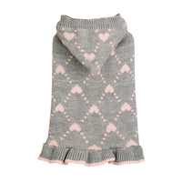 Small Dog Sweater Hoodies Dress Winter Knit Cute Clothing Heart Puppy Clothes