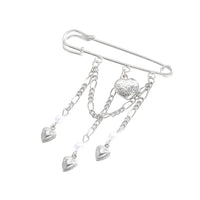 Heart-shaped Rivet Star Four-Pointed Star Tassel Brooch
