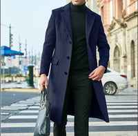 Men's Long Sleeve Woolen Coat
