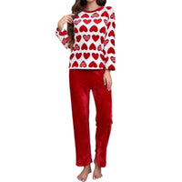 Thickened Red Flannel Pajamas Long-sleeved Trousers Loungewear Suit