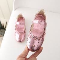 Hollowed Out Flowers Soft Soled Princess Children's Casual Leather Shoes