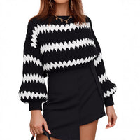 Women's Knitted Pullover Striped European And American