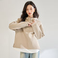Fake Two-piece Air Layer Casual Half Loose Zip Top