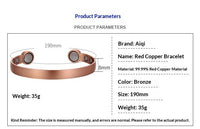 Red Magnetic Energy Open-end Large-head Magnet Red Copper Bracelet