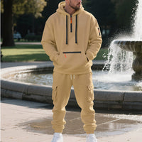 Loose-Fit Mens Casual Sports Multi-Pocket Workwear Set