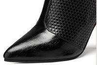 Black Pointy Stiletto French Ankle Boots
