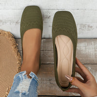 Women's Knitted Plus Size Flying Woven Breathable One Pedal Shoes