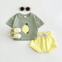 Baby Lemon Patch Short Sleeve Suit