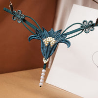 Hollow Pearl Massage Low Waist Elastic One Rope Flower Panties