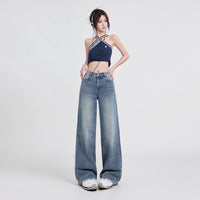 Wide Leg Jeans Women's High Waist Baggy Straight Trousers