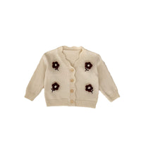 Baby Embroidered V-neck Knitted Cardigan Long-sleeved Sweater