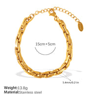 Exaggerated Hip-hop Style Chunky Chain Bracelet And Necklace Set, Simple, Unique, And Fashionable