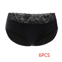 Women's Lace Mid-Waist Cotton Physiological Pants