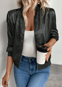 Thin Coat With Zip Slim Fit Slimming Casual Jacket Top
