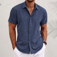 Men's Linen Short Sleeved T-shirt Loose Fitting