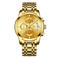 Butterfly Snap Steel Strap Multifunctional Men's Waterproof Luminous Watch