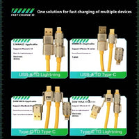 120W Zinc Alloy Fast Charging Four-in-one Charging Multi-function Switching Interface Double Typec Bold Silicone Data Cable