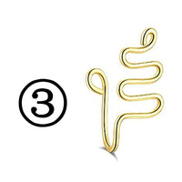 New Twisted Geometric Hollow Stainless Steel Non-hole Fake Nose