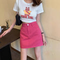 Stylish Preppy-Style Denim Slit Skirt For Women