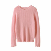 Heavy Industry Round Neck Sweater Hollow Out Loose Pullover Women