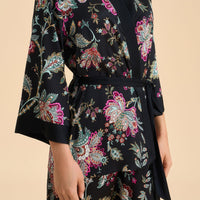 Floral-print Satin Chiffon Loungewear Set