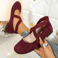 Plus Size Round Toe Flat Bottom Sports And Leisure Women's Shoes