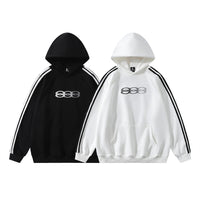 Street American Side Three Horizontal Striped Hooded Sweater Spring And Autumn Men