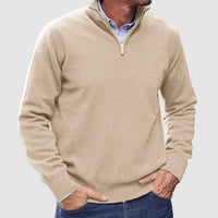 Outdoor Foreign Trade Men's Zipped Stand Collar Sweater Fashion Brand