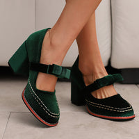 Womens Stylish Low-cut High Heels With A Bow Detail