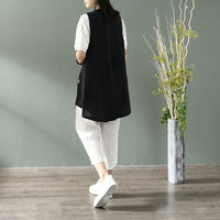 Women's Simple Artistic Loose Cotton-Linen Jacket Vest