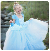 Girls' Fashion Simple Solid Color Princess Dress