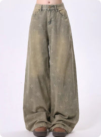 Retro Washed Denim Jeans Fleece Lining Autumn And Winter