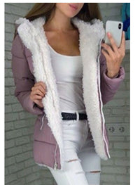 Fleece-lined Cardigan Hooded Coat Cotton-padded Jacket