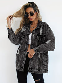 Super Nice Coat Women's Design Sense Niche Tooling Ripped Jacket