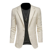 Mens Casual Corduroy Slim-fit Suit Jacket