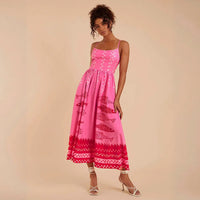 Printed Bohemian Womens Printed Woven Slip Dress With Thin Straps