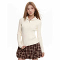 Black Long Sleeve Turtleneck Sweater Zipper Thickening Bottoming Shirt